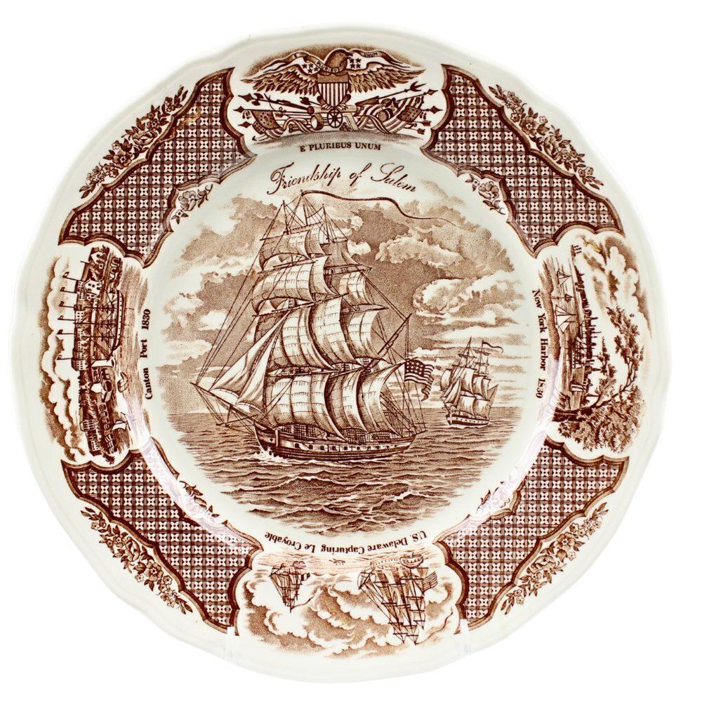 Alfred Meakin Staffordshire Fair Winds Plate The Friendship of Salem Cottagecore
